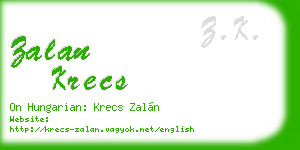 zalan krecs business card